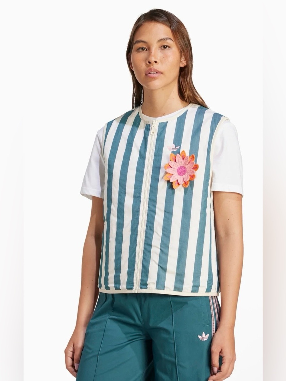 adidas Originals Women's Small Summer Glow 3D Floral Reversible Vest KC0674 NWT